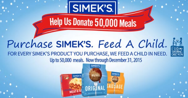 Partner with Simek's to Help Support Feed My Starving Children