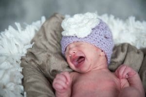 Photo of newborn baby screaming