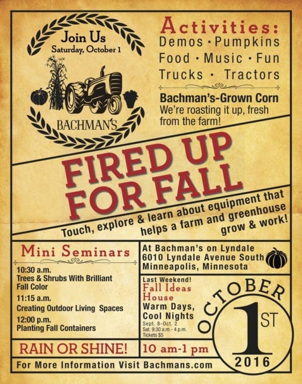 Get Fired up for Fall Fun with Events at Bachman's | Twin Cities Familys Blog