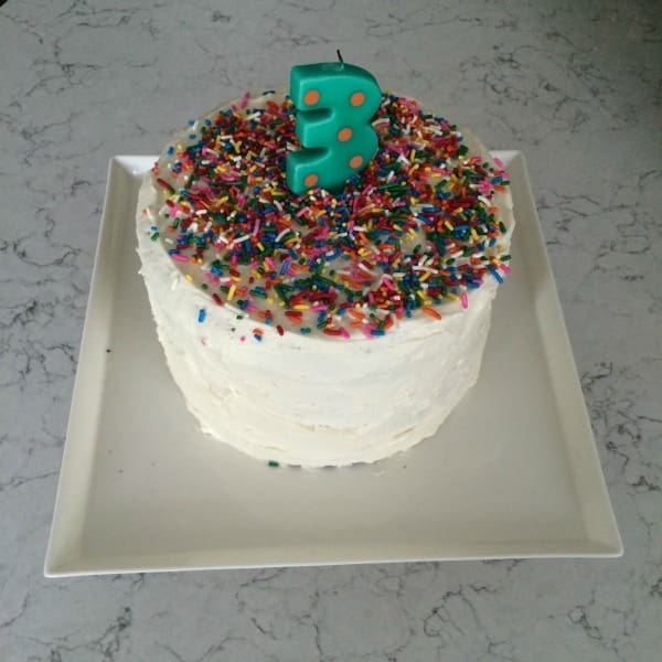 Birthday Layer Cake with Surprise M&MS Filling | Twin Cities Familys Blog