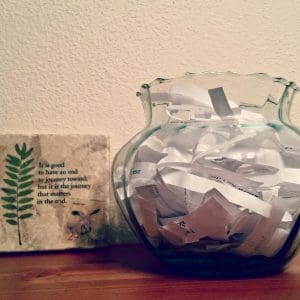 Glass Jar filled with paper