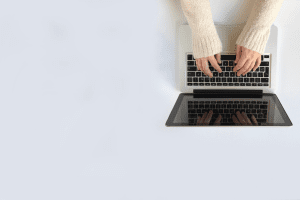 woman's handing typing