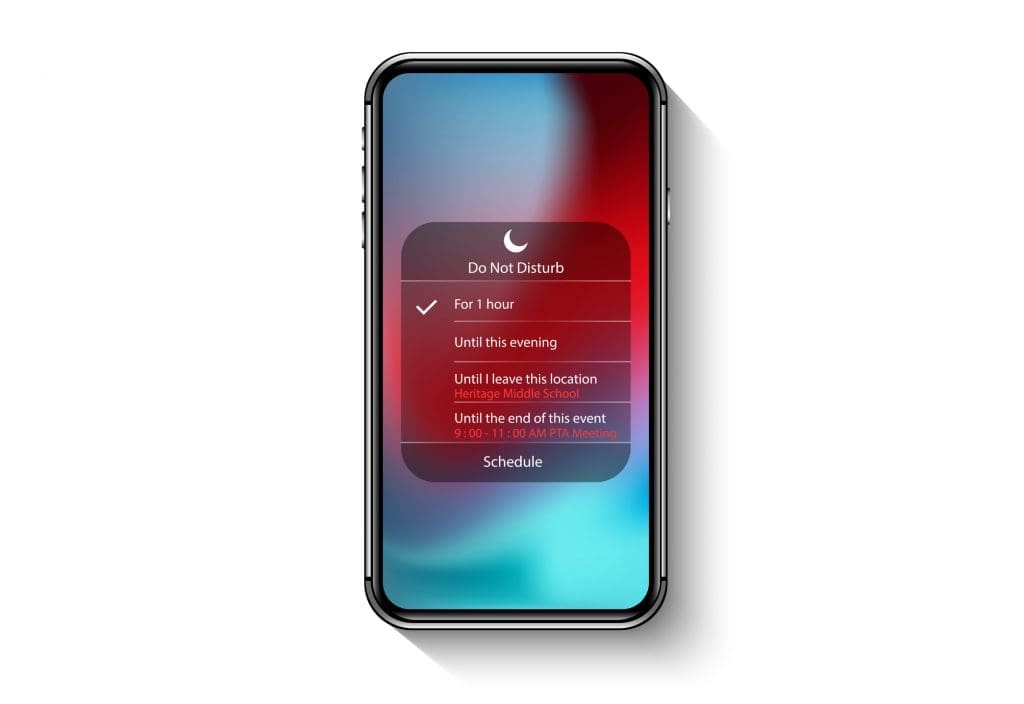 cell phone screen with do not disturb setting - how to set personal boundaries with your phone