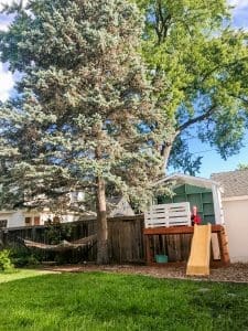 playhouse in a backyard
