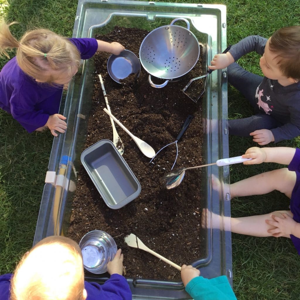 kids playing in dirt