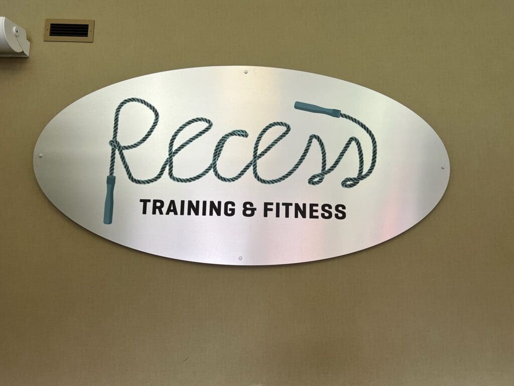 welcome sign at Recess Training and Fitness