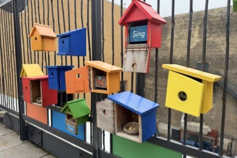 Bird Houses in Tip-Top Terrace | photo by Twin Cities Family