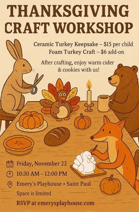 Thanksgiving Craft Workshop | Emery’s Playhouse