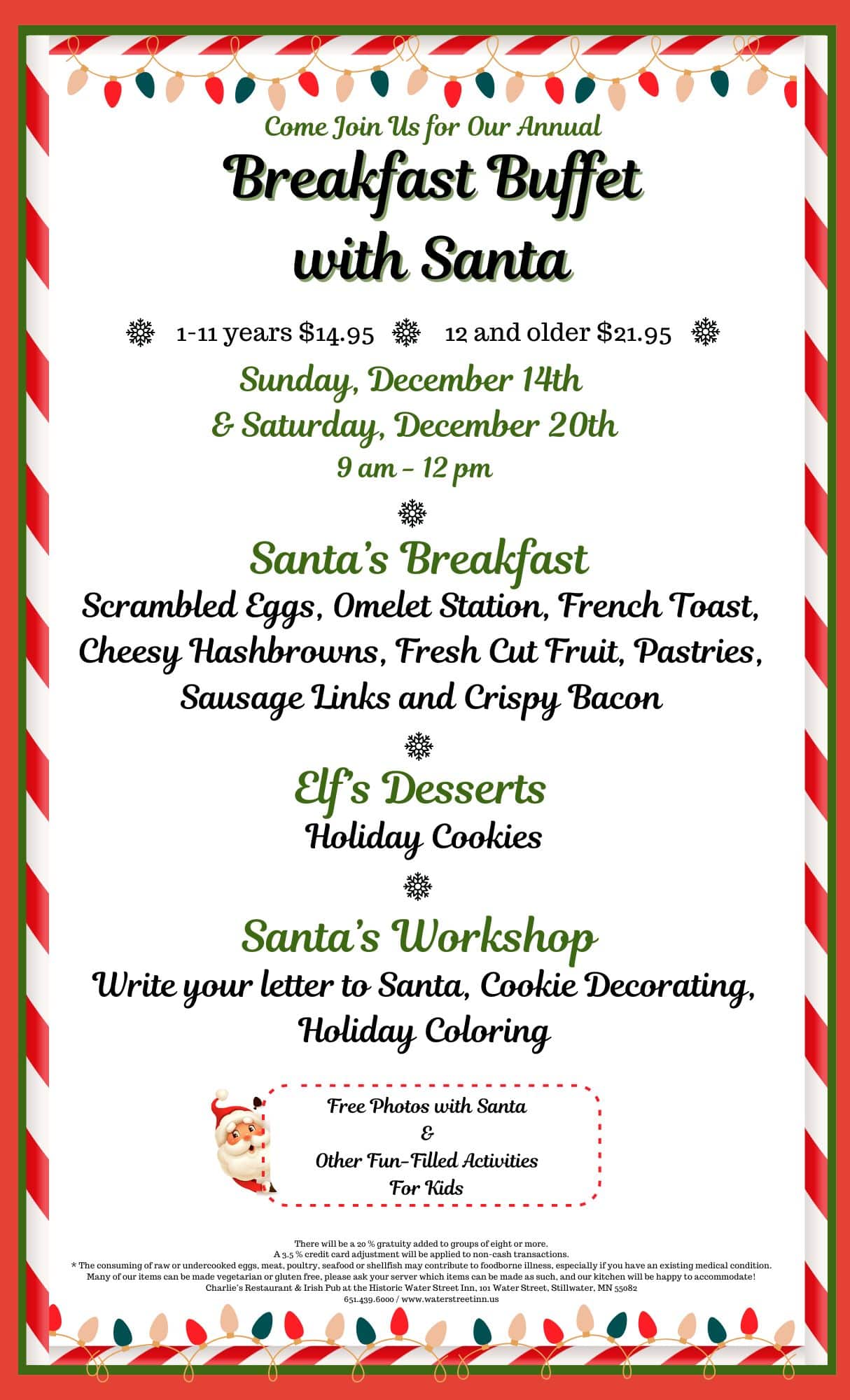 Breakfast Buffet with Santa | Walter Street Inn
