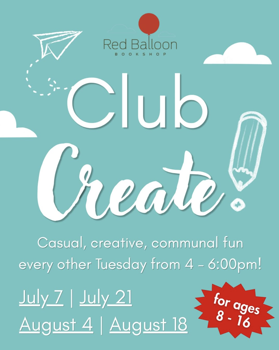 Club Create! | Red Balloon Bookshop